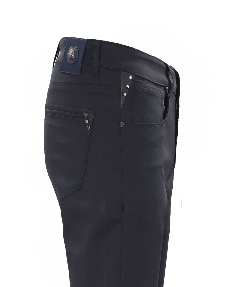 Navy Tripple Studded Tech Pants