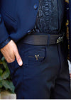 Navy "V-metal 2" Tech Pants