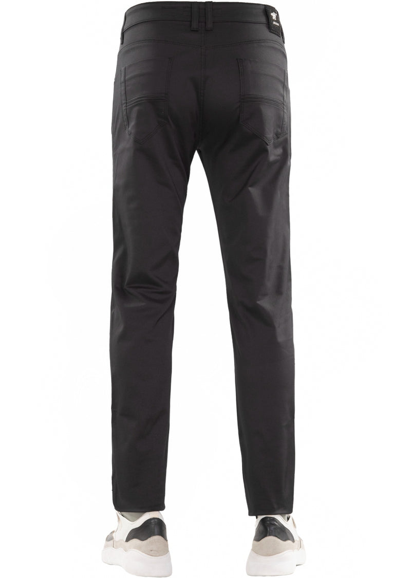 Black Quilted Zipper Tech Pants