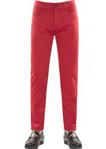 Red Quilted Zipper Tech Pants