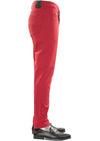 Red Quilted Zipper Tech Pants