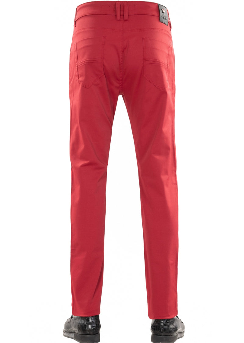 Red Quilted Zipper Tech Pants