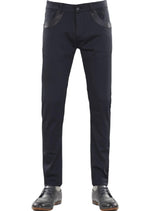 Navy Square Buckle Tech Pants