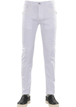 White Square Buckle Tech Pants