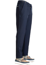 Navy Gold Buckle Seamed Pants