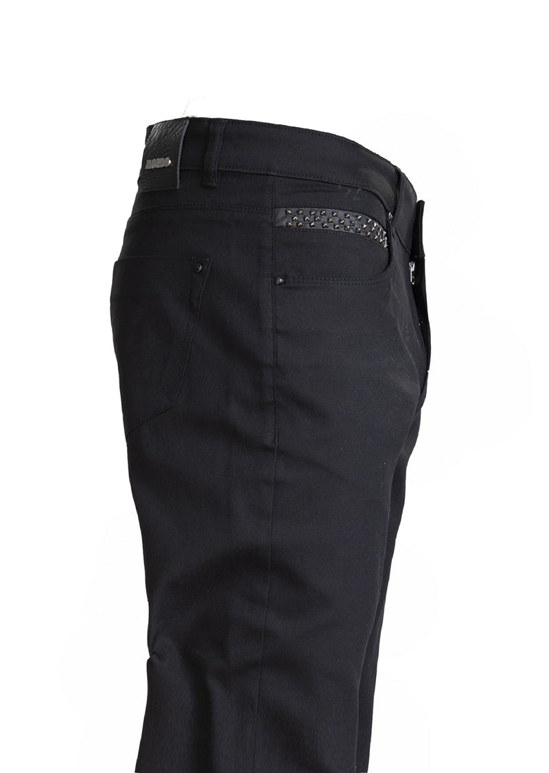 Black Square Studded Denim