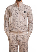 Beige Letters 2-pcs Tracksuit