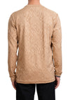 Beige Diamond Collage Knit Sweater