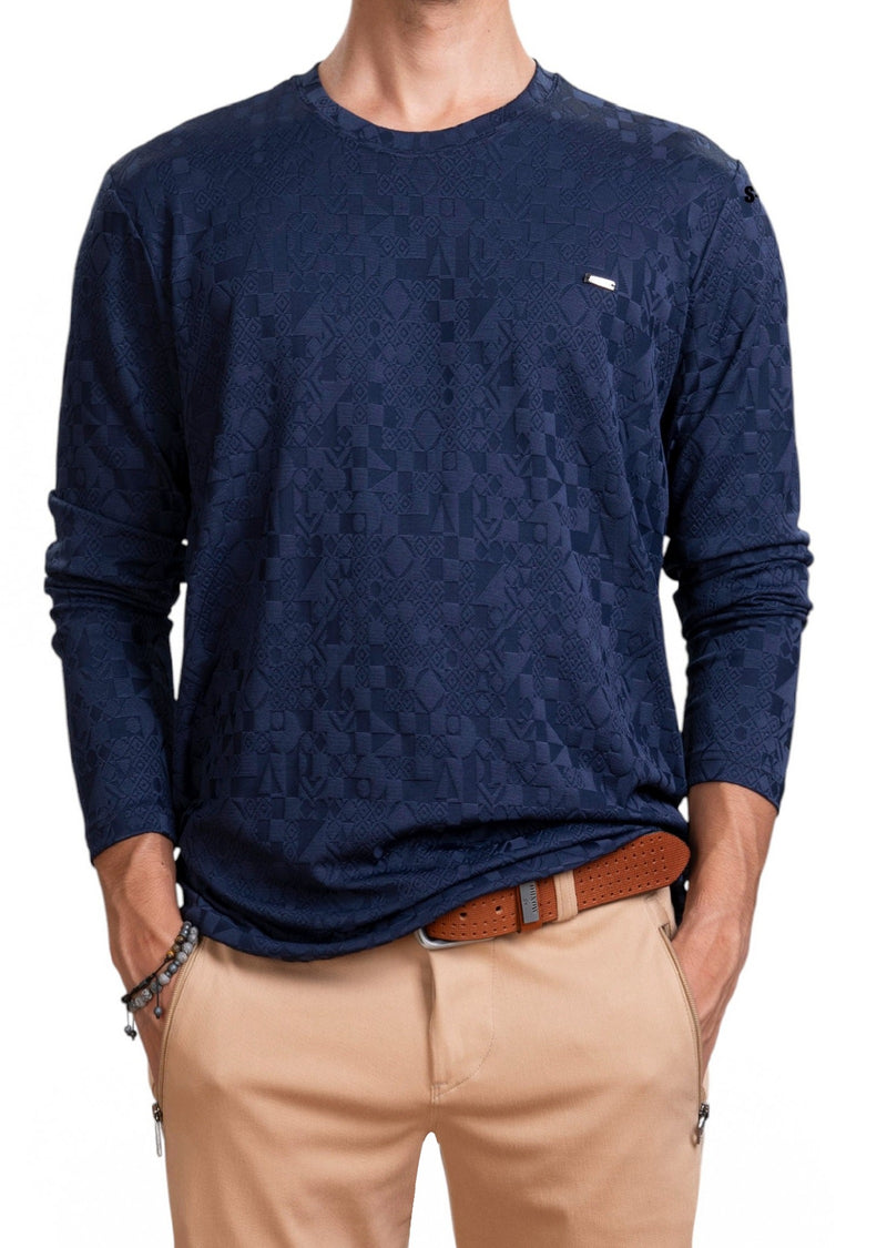 Navy Diamond Collage Knit Sweater