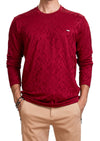 Burgundy Diamond Collage Knit Sweater