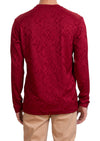 Burgundy Diamond Collage Knit Sweater