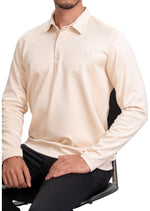 Beige Bark Print Tech Polo