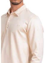 Beige Bark Print Tech Polo