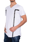 White Contrast Sequin Knit Tee