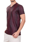 Burgundy Alligator Suede Tee