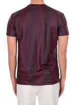 Burgundy Alligator Suede Tee