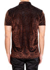 Brown Mosaic Paisley Velvet Polo