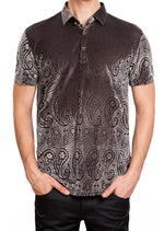 Bronze Mosaic Paisley Velvet Polo