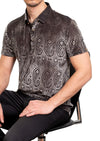 Bronze Mosaic Paisley Velvet Polo