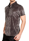 Bronze Mosaic Paisley Velvet Polo