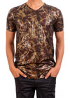 Brown Gold Snake Tech Print Tee