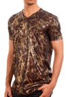 Brown Gold Snake Tech Print Tee