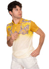 Yellow Crest Meander Linen Polo