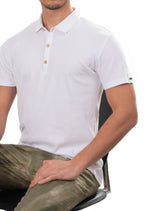 White Tonal Stripe Class Polo