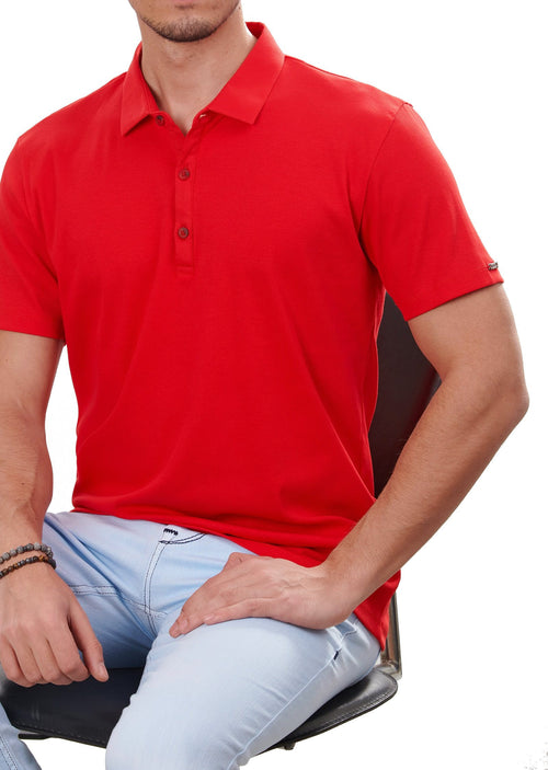 Red Tonal Stripe Class Polo