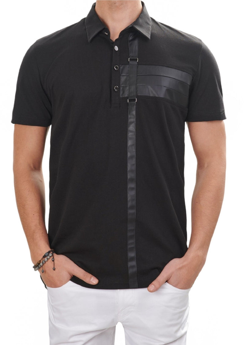 Black Double Buckle Luxe Polo