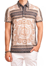 Brown Beige Devore Baroque Polo