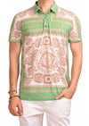 Green Beige Devore Baroque Polo