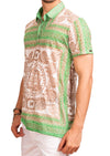 Green Beige Devore Baroque Polo