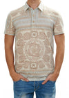 Beige Blue Devore Baroque Polo