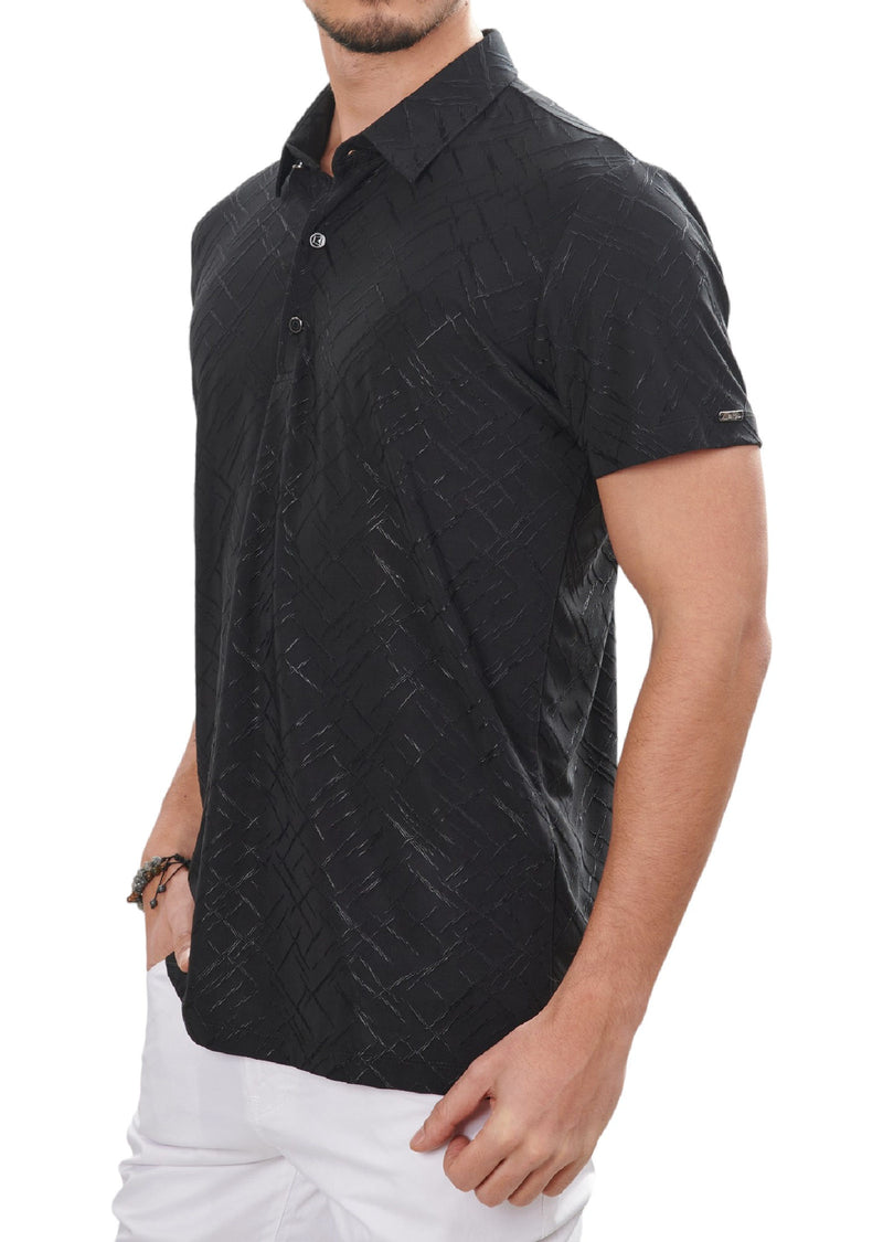 Black Razor Cut Tech Polo