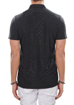 Black Razor Cut Tech Polo