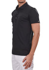 Black Partial Lace Detailed Polo