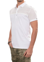 White Partial Lace Detailed Polo