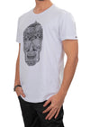 White Bandana Skull Rhinestone Tee