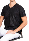 Black Tonal Python Knit Tee
