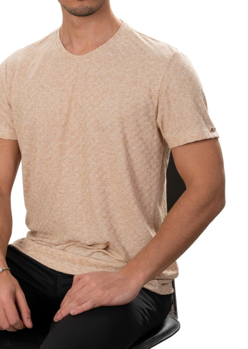 Beige Square Luxe Linen Tee