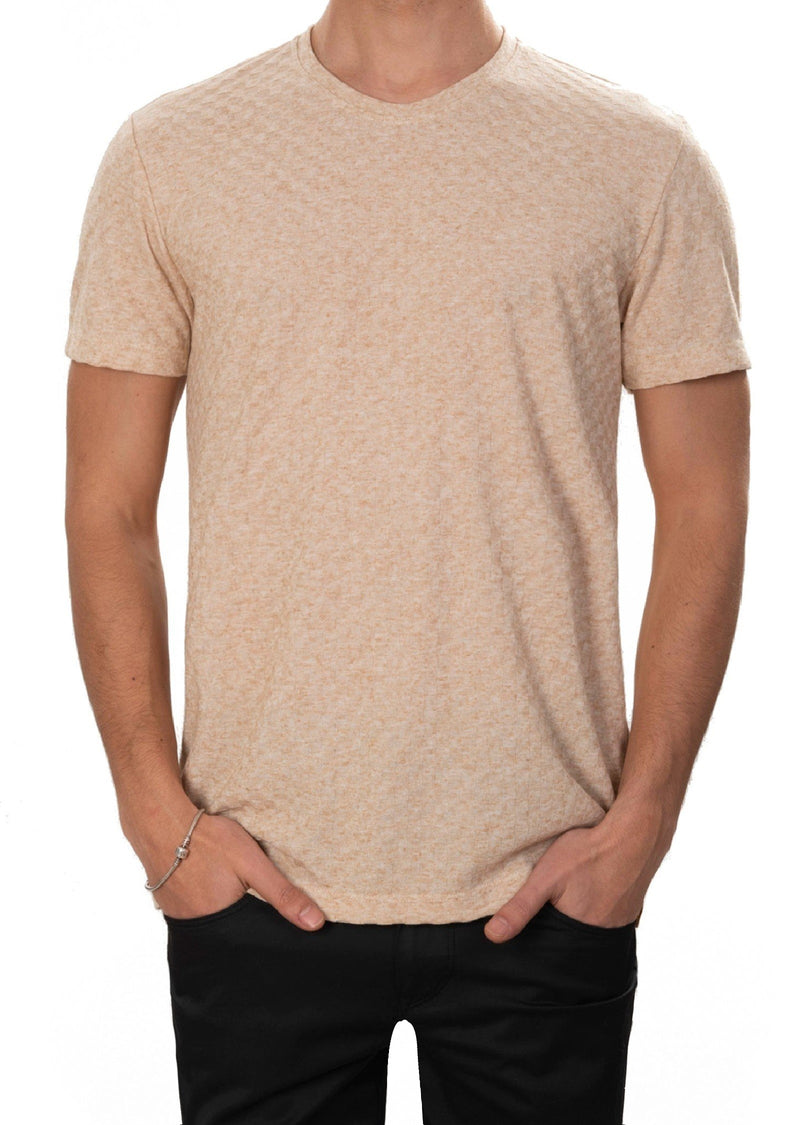 Beige Square Luxe Linen Tee