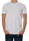 White Tonal Stripe Luxe Linen Tee