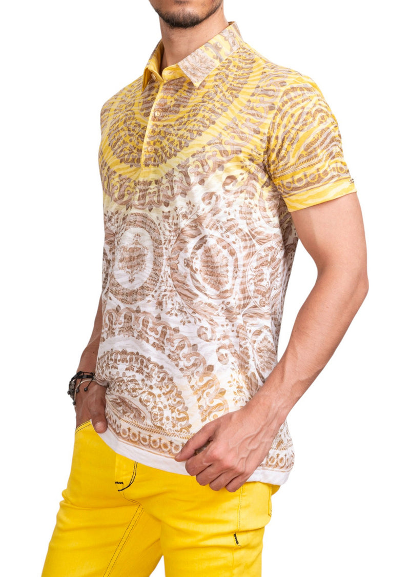 Yellow Degraded Devore Roma Polo