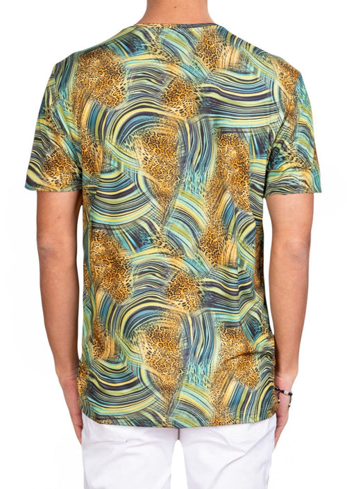 Beige Green Leopard Print Tee