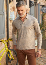 Beige Gold Snake Knit Polo