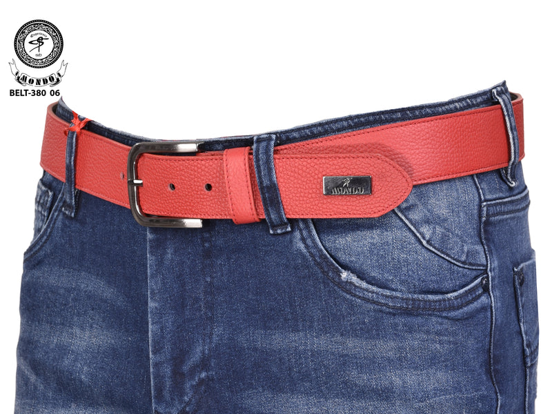 Textured leather waist belt