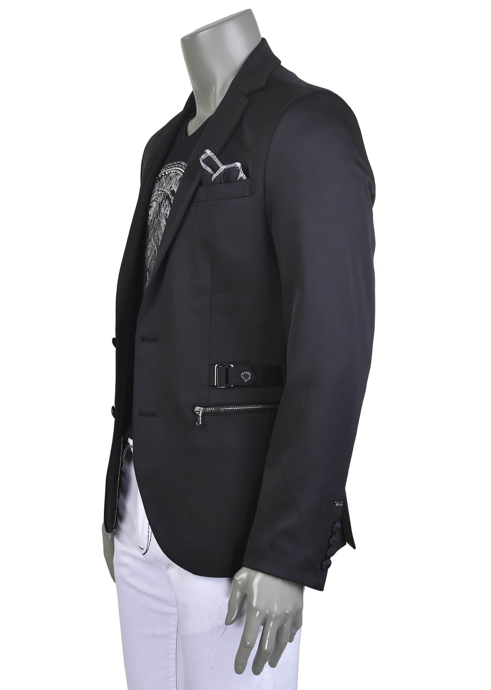 Black Harness Buckle Studded Blazer – MONDO Menswear