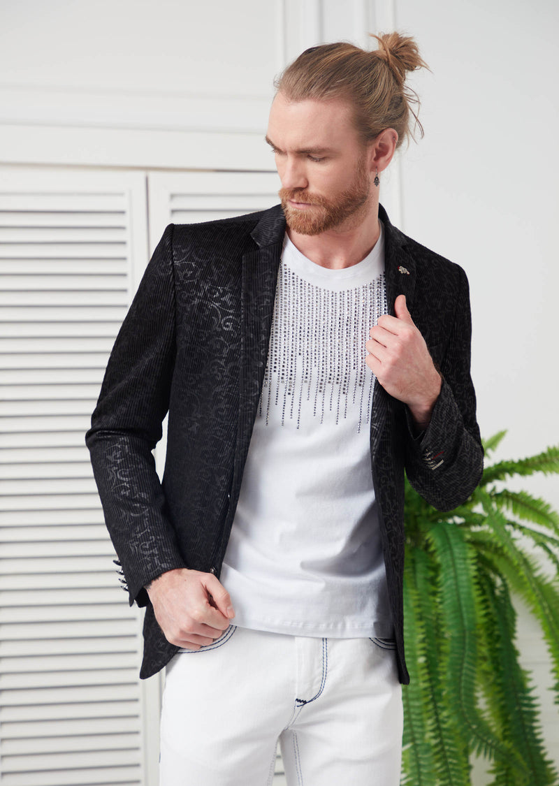 Black Paisley Jacquard Blazer