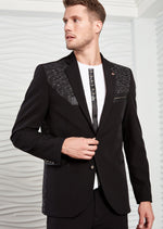 Black Knit Tech Stretchy Blazer